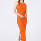 Halter Crochet Midi Dress in orange - Szua Store