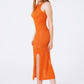 Halter Crochet Midi Dress in orange - Szua Store