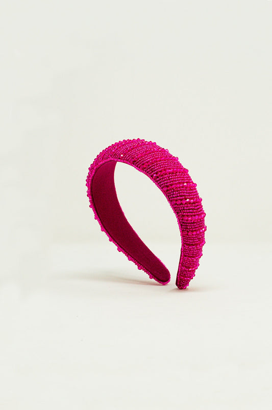 Headband with Beads in Fuchsia - Szua Store