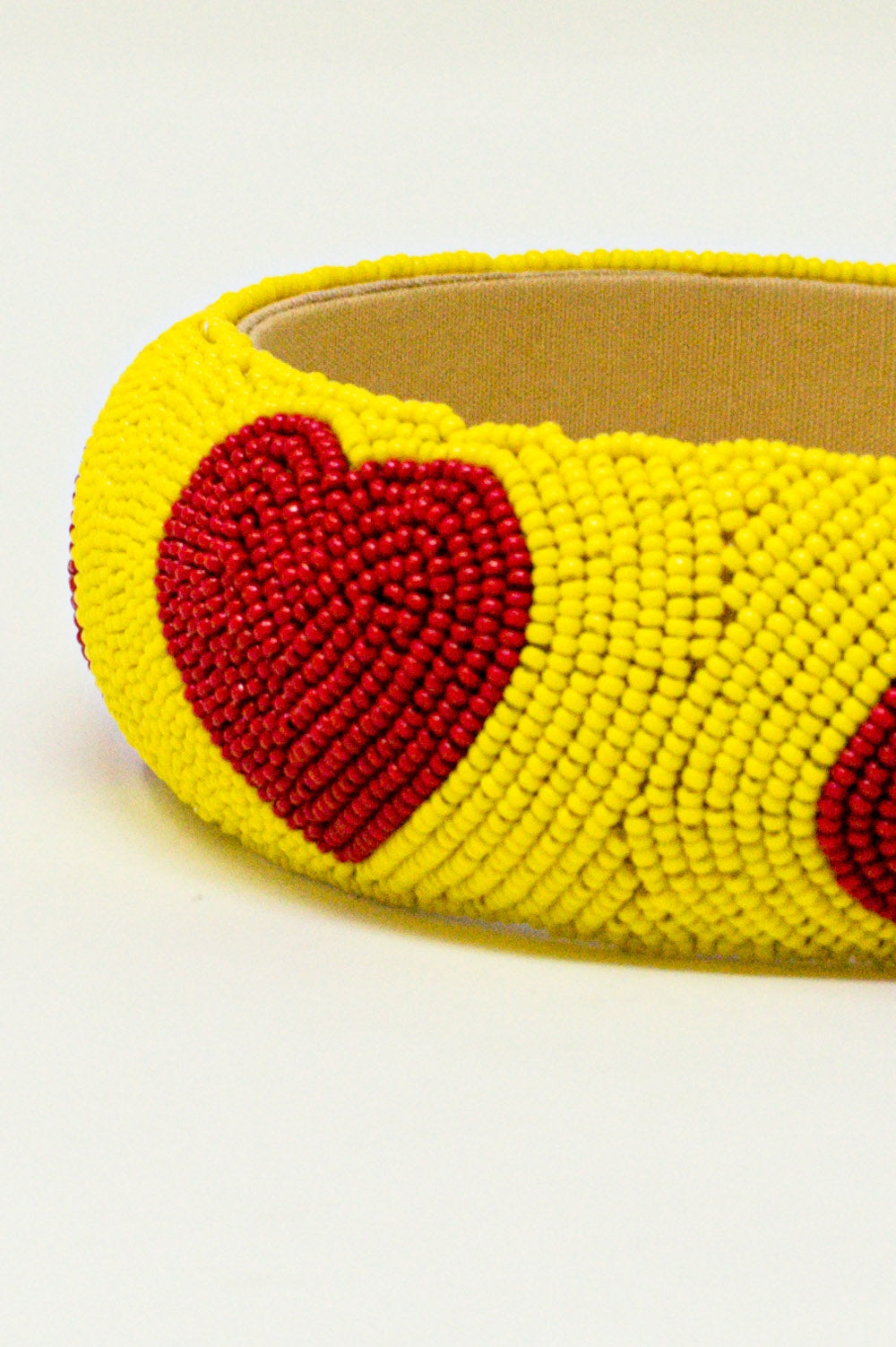 Heart Detail Beads Headband in Yellow - Szua Store