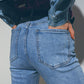 Heart Embellished Jeans with teared hem in Med Wash - Szua Store