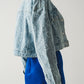 heart embellished oversized denim jacket in light wash - Szua Store