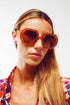 Q2 Hexagonal Oversized Sunglasses In Vintage Tortoiseshell