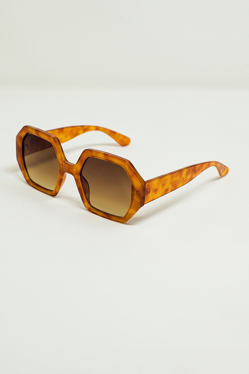 Hexagonal Oversized Sunglasses In Vintage Tortoiseshell - Szua Store