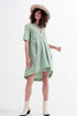 High low dress with empire waistline in green Szua Store