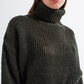 High neck chunky knit jumper in dark gray Szua Store