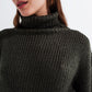 High neck chunky knit jumper in dark gray Szua Store