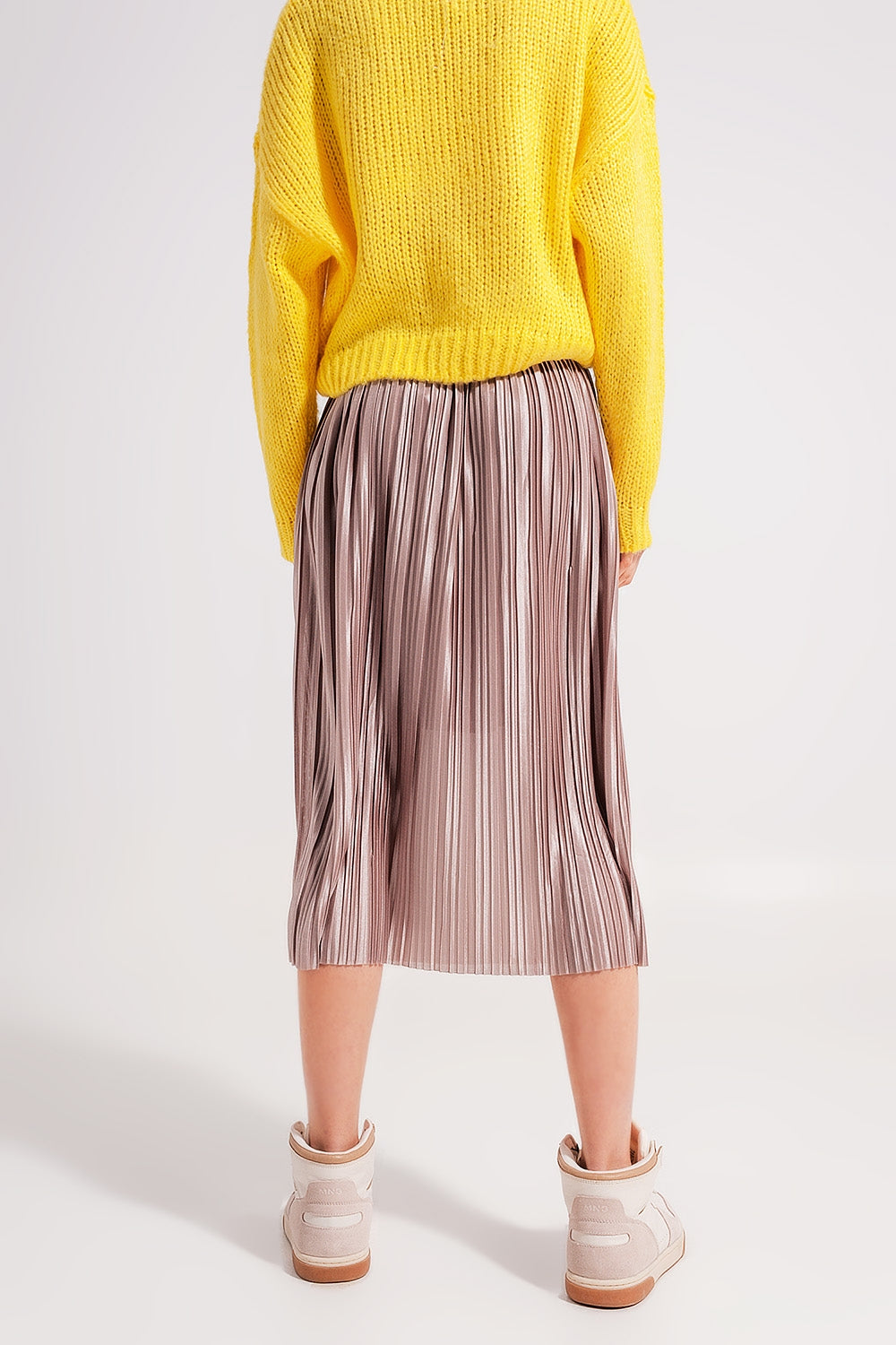 High neck chunky knit jumper in yellow Szua Store