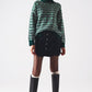 High neck jumper in geo pattern in green Szua Store