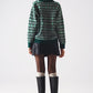 High neck jumper in geo pattern in green Szua Store