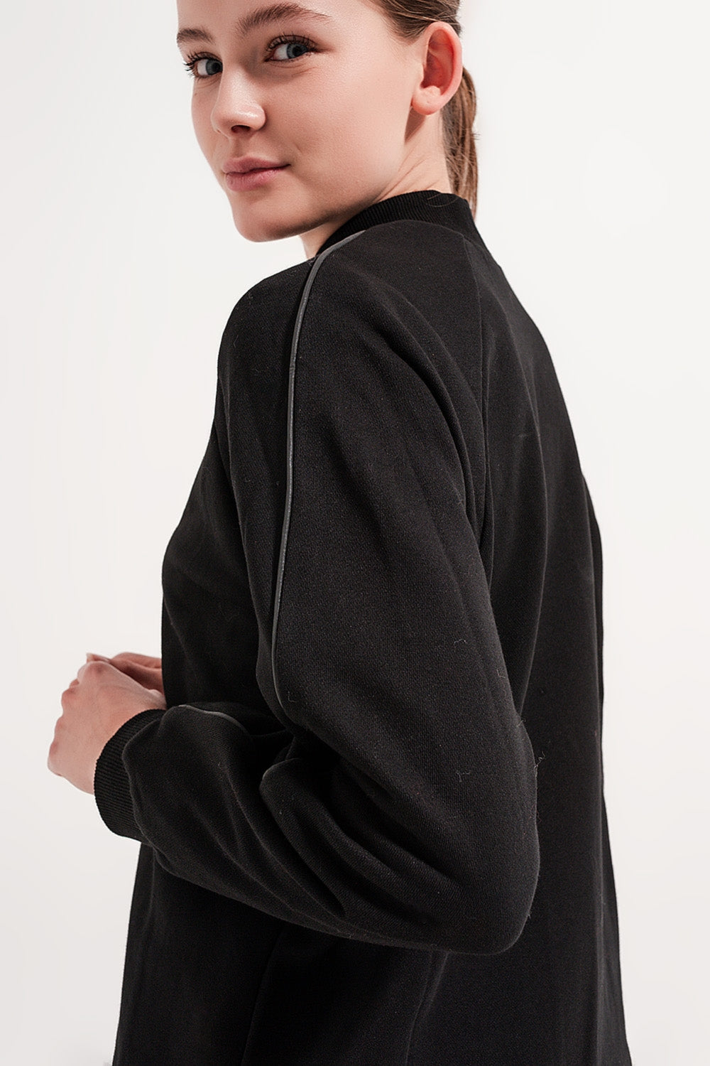 High neck sweatshirt in black Szua Store