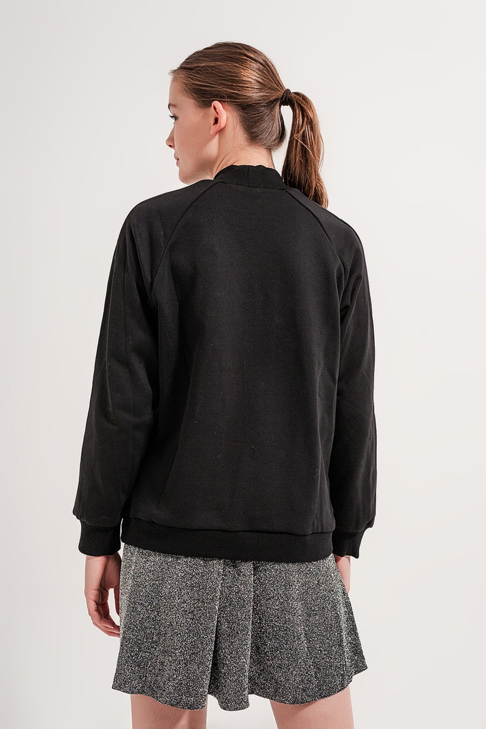 High neck sweatshirt in black Szua Store