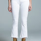 Q2 High Rise Basic Flared Jeans In White