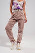 High rise jeans with pleat front in pink Szua Store