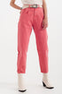 High rise mom jeans with pleat front in pink Szua Store