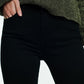 High rise raw hem flared jeans in black Szua Store