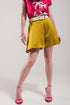 High rise satin shorts in lime green Szua Store