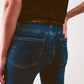High rise skinny jeans in midwash blue Szua Store