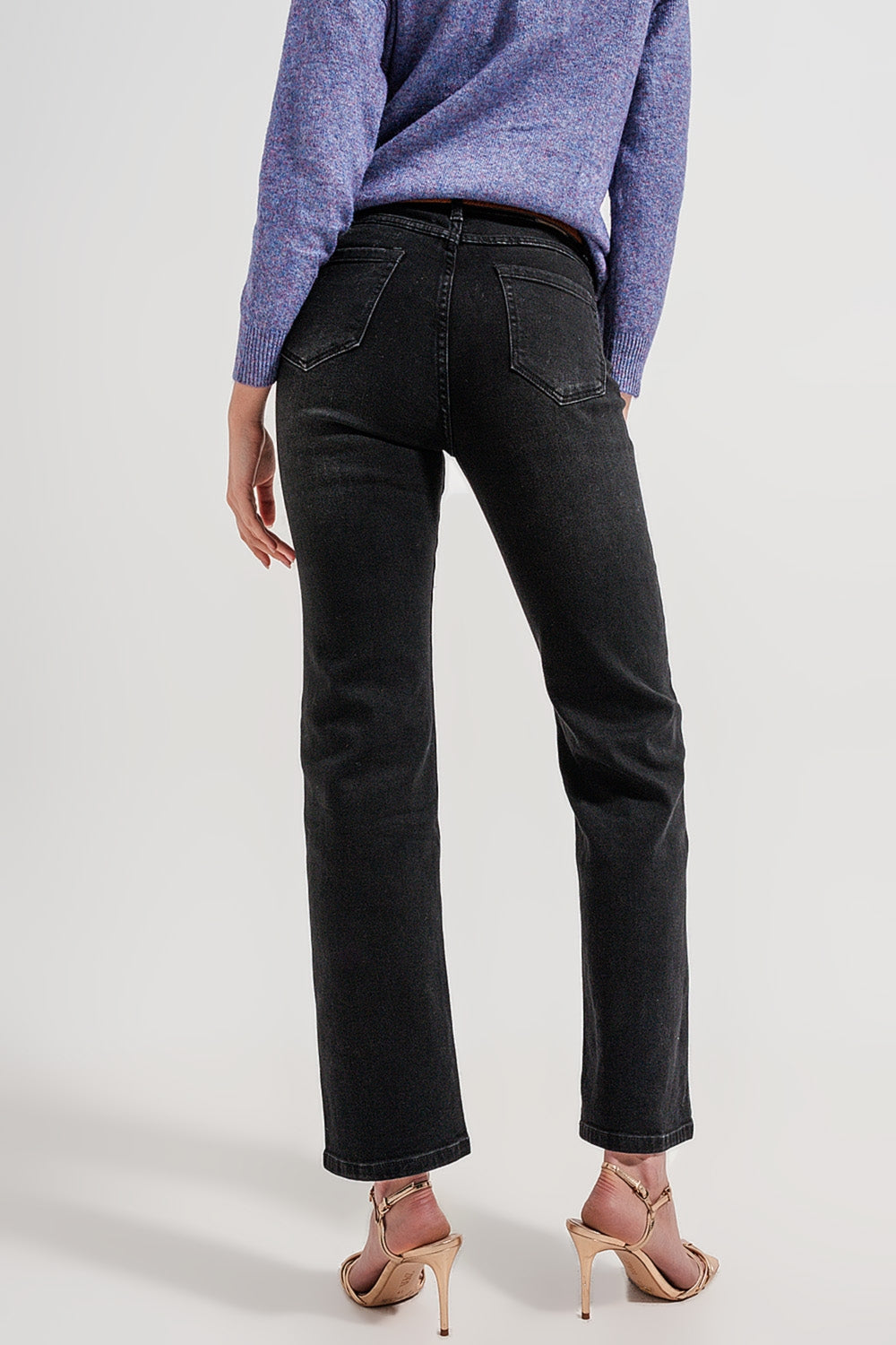 high rise slouchy mom jeans in black Szua Store