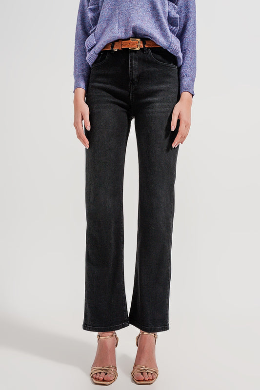 high rise slouchy mom jeans in black Szua Store