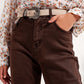 High rise slouchy mom jeans in chocolate Szua Store