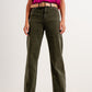 high rise slouchy mom jeans in green Szua Store