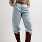 High rise slouchy mom jeans in lightwash Szua Store