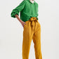 High waist belted paperbag trousers in yellow Szua Store
