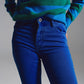 High waist flair jeans in blue