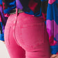 High waist flare jean in pink - Szua Store
