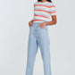 High waist mom jeans in light blue denim Szua Store