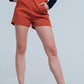High waist orange shorts Szua Store