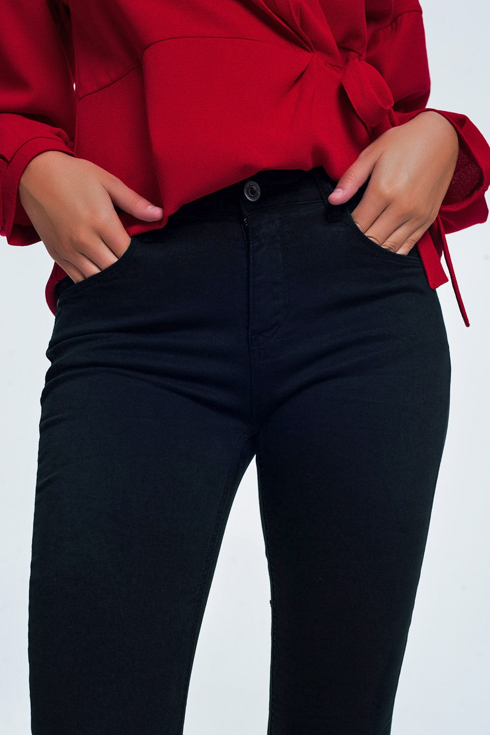 High waist skinny jeans in black Szua Store