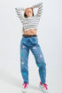 High waist slouch jean with pleat front with star print Szua Store