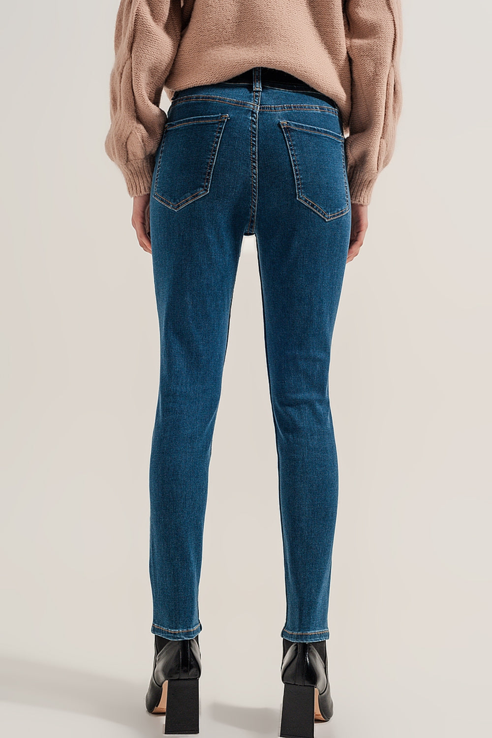High waist super skinny jeans in medium blue Szua Store