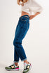 High waisted blue cut out slim jeans Szua Store