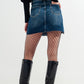 High waisted denim mini skirt with medium washed ripped Szua Store