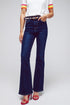 High Waisted Flared Jeans In Dark Wash - Szua Store