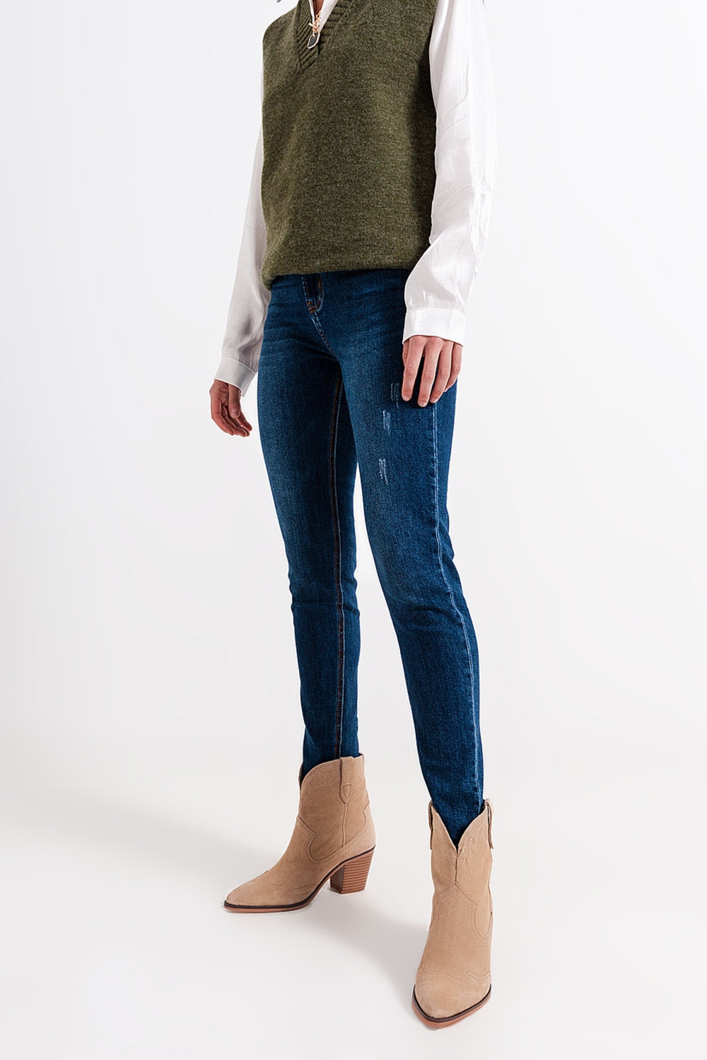 High waisted skinny jeans in blue wash Szua Store