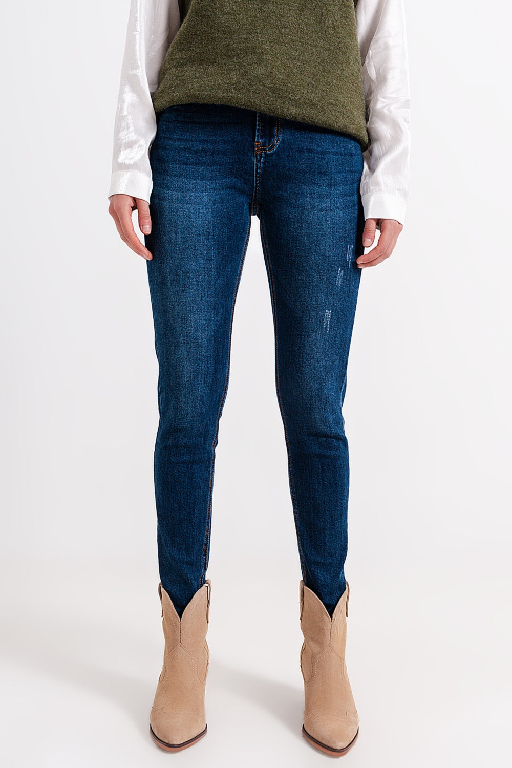 High waisted skinny jeans in blue wash Szua Store