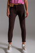 Q2 High waisted skinny jeans in brown