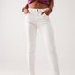 High waisted skinny jeans in cream Szua Store