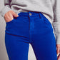 High waisted skinny jeans in electric blue Szua Store