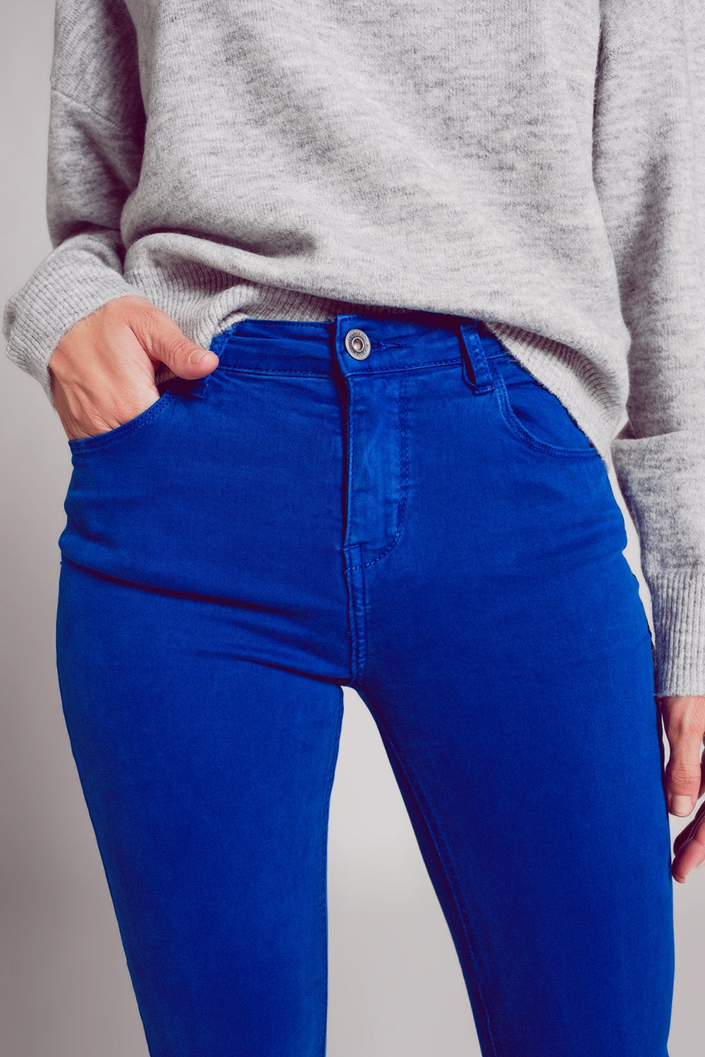 High waisted skinny jeans in electric blue Szua Store