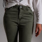 High waisted skinny jeans in khaki - Szua Store