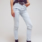 Q2 High waisted skinny jeans in Light blue