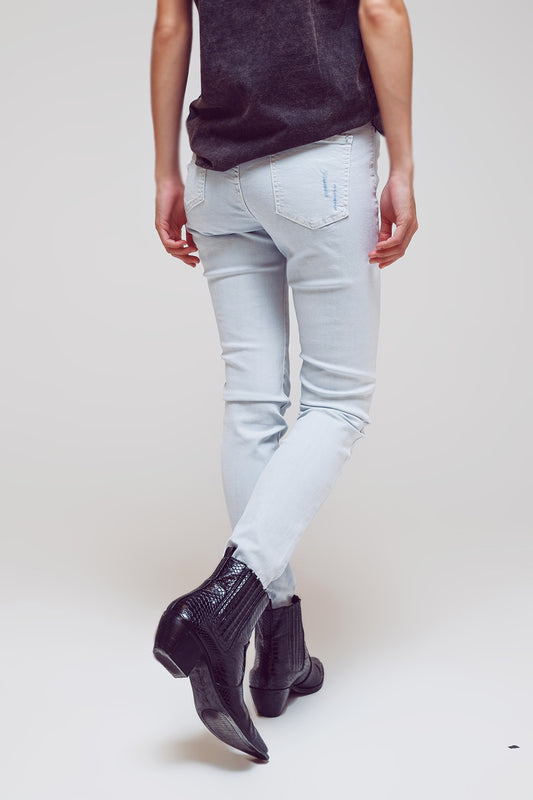 High waisted skinny jeans in Light blue - Szua Store