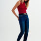 high waisted skinny jeans in mid blue wash Szua Store