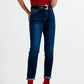 high waisted skinny jeans in mid blue wash Szua Store
