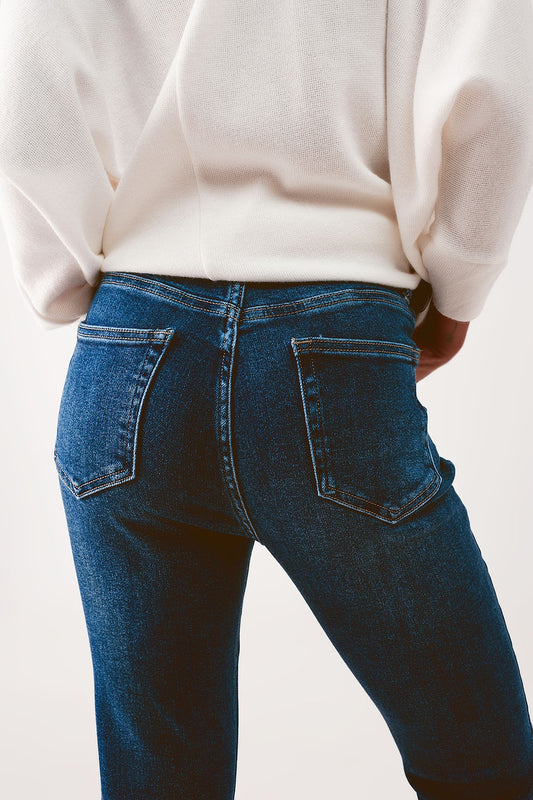 High waisted skinny jeans in mid wash Szua Store